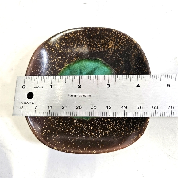 4 Brown And Green Rustic Barn Ceramic Soy Sauce Condiment Dipping Bowl Dishes - Picture 6 of 7